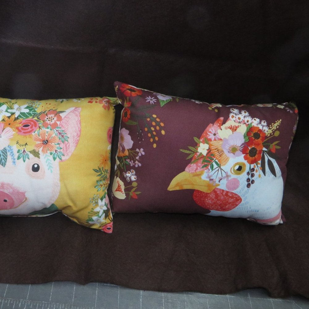 Fun Handcrafted pillow of a Rooster